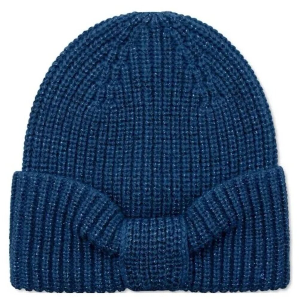 Kate Spade New York Women's Metallic Bow-Brim Beanie NWT